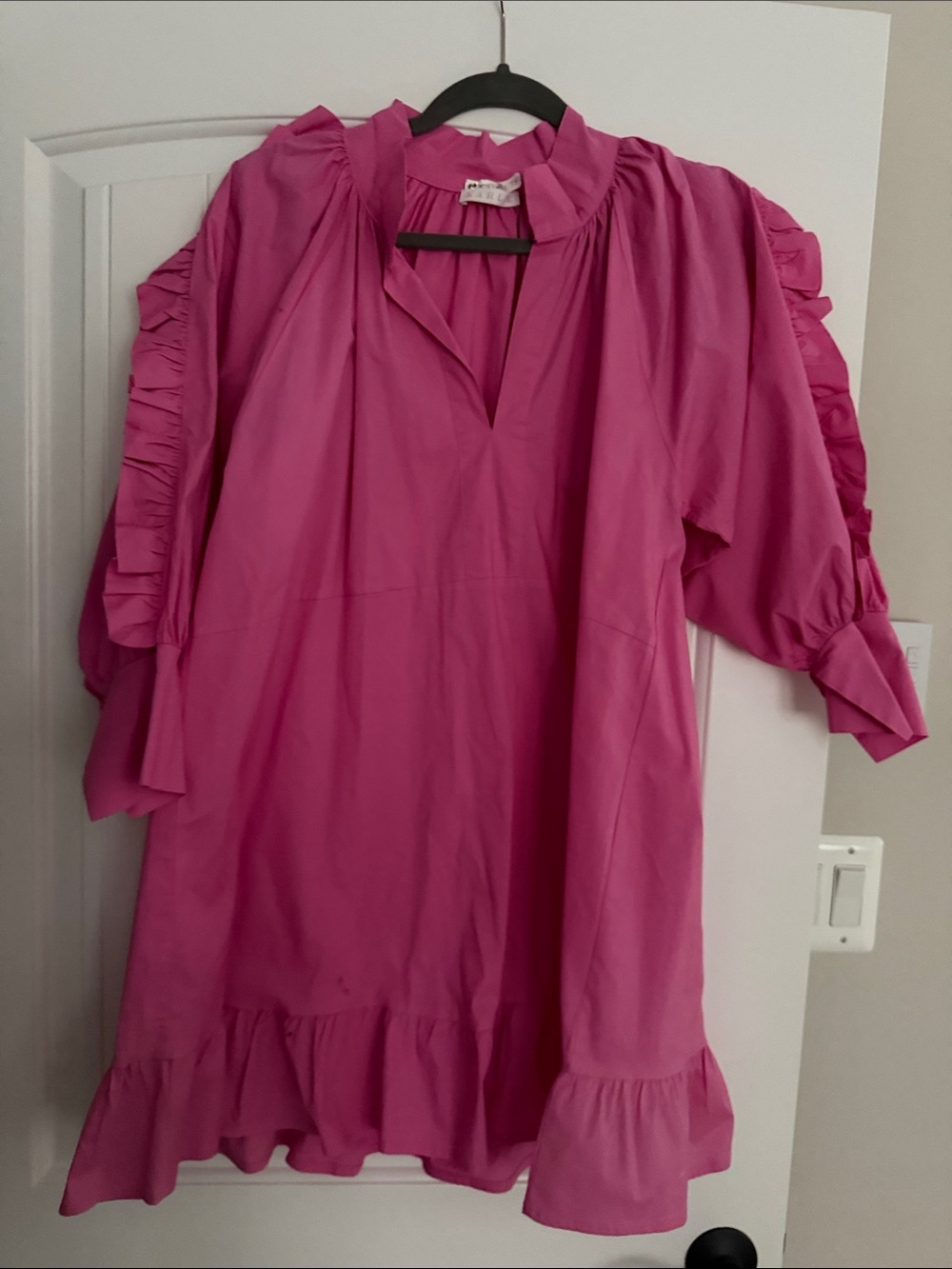 Karlie Bright Fuchsia Ruffle-Trim Mini Dress